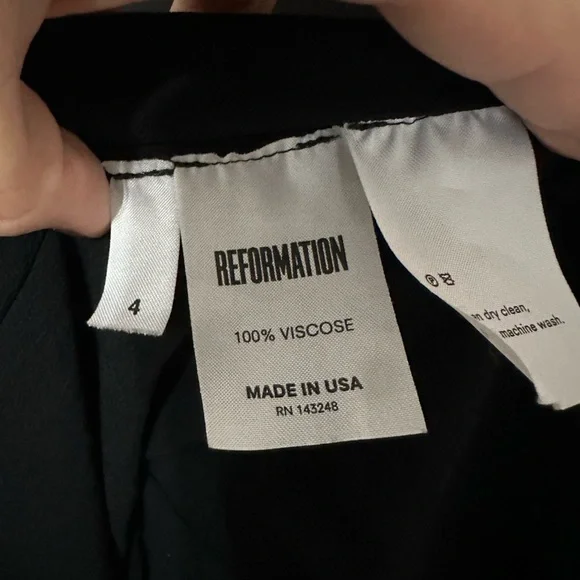 Reformation Linley Black Floral Mini Dress - Size 4 - Picture 6 of 10